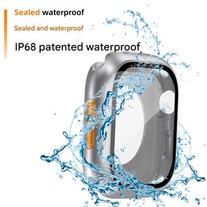 เคสป้องกันหน้าจอแบบ3 in 1, ปกป้องใบหน้าด้วยกระจกนิรภัยสมาร์ทวอทช์กันน้ำเคสโลหะสำหรับ10/11 <span class=keywords><strong>Apple</strong></span> <span class=keywords><strong>Watch</strong></span> Series - Product Image 5