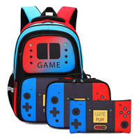 Léger grande capacité étudiant sac à dos porte-crayon sac à déjeuner transfrontalier nouvelle Machine de jeu trois pièces ensemble étanche