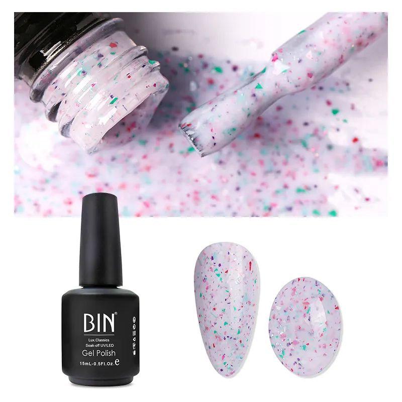 BIN Gel polish for nails ODM OEM Customize Private Label Nail Polish Soak Off Glitter UV Gel