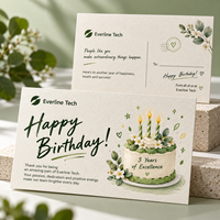 Cartes d'anniversaire personnalisées pour employés, papier coton, cartes de vœux d'entreprise, vente en gros, fabricant OEM ODM, fournisseur d'usine, cadeaux d'affaires