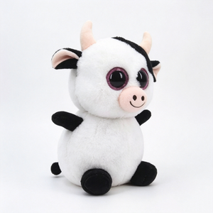 Peluche de Vaca Personalizado con Ojos Grandes y Brillantes, Vaca Blanca y Negra con Relleno de Algodón PP y Forro de Malla, Accesorios - Product Image 5
