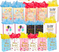 Vente en gros de sacs cadeaux en papier recyclables pour anniversaire, avec poignée Flexiloop, pour projets d'artisanat de bougies, couleurs personnalisées