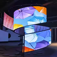 Écran de colonne extérieur d'affichage vidéo de cylindre de degré polychrome de 360 ° sur le mur mené par panneau d'affichage de bâtiment