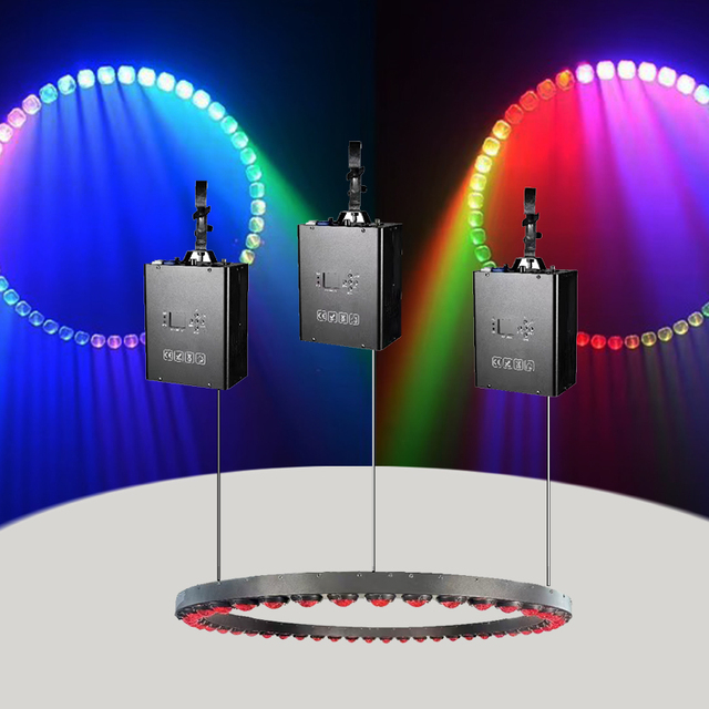 New Kinetic Led Ring Light Lifting DMX Ring with Kinetic Lighting Winch System Celling Disco Light for Party