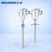 Sonda de Temperatura Industrial RTD PT100, Acero Inoxidable 316, Cabeza de Aluminio Impermeable, Termómetro de Resistencia WZP