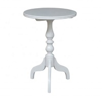Table d'appoint ronde en bois massif de chêne rustique de style provincial français HL085, table basse ronde en bois, table de bar sur piétement rond