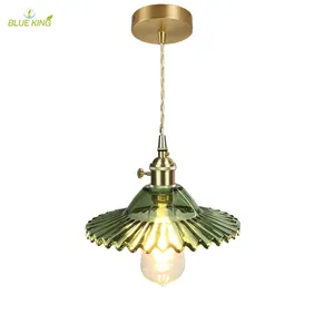 Contemporary decorative multicolor socket brass and glass pendant light lace shade antique ceiling light kitchen chandeliers