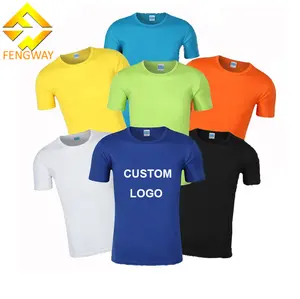 Fengwayカスタムロゴ100% ポリエステルスポーツジムTシャツクイックドライ半袖Tシャツ通気性メッシュカジュアルTシャツ男性用