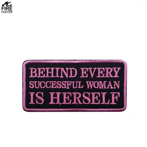Pink Color Service Dog Patches" BEHIND EVERY SUCCESSFUL WOMAN IS HERSELF EMBROIDERED" Letter Patch For Pets Cloth