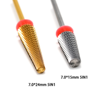 Fraise à ongles en carbure de tungstène 5-en-1 extra longue et conique 7.0*24 pour manucure, limage électrique, gel et lissage des ongles