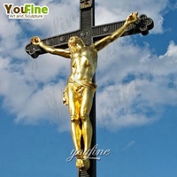 Statue de la croix de Jésus en résine de fibre de verre chrétienne grandeur nature extérieure