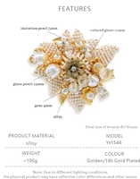 Bros Perhiasan Fashion Buatan Tangan dengan Hiasan Mutiara dan Rhinestone Mewah Vintage Aksesoris Bros Industri Berat Perhiasan Wanita.