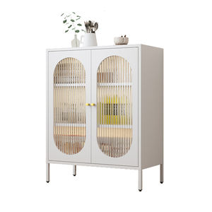 <span class=keywords><strong>Aparador</strong></span> Moderno de Acero con Estantes Ajustables y Base de Patas Altas para Facilitar la Limpieza Debajo del Mueble en el Pasillo - Product Image 6