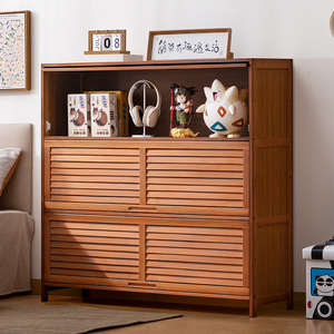 Floor-standing <b>storage</b> <b>cabinet</b> with doors, multi-layer <b>storage</b> unit, simple bookcase, living room/<b>bedroom</b> <b>storage</b> <b>cabinet</b>, - Product Image 1
