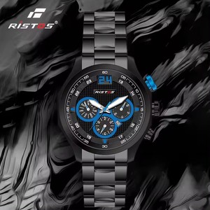 Cadran rouge Ristos 93013 Longbo marque verre miroir calendrier vie étanche mode affaires hommes Auto Date montre en acier inoxydable - Product Image 4