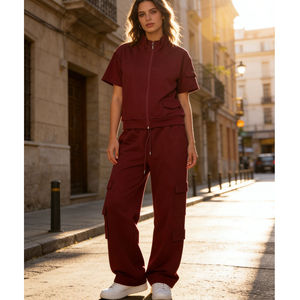 Tuta da <span class=keywords><strong>Donna</strong></span> Personalizzata con Logo Privato, Completo Sportivo a Due Pezzi con Collo a O, Tuta da Jogging - Product Image 1