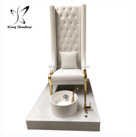 Canapé bassin de luxe en marbre avec cadre doré, livraison gratuite, chaises hautes pour pédicure et salon de beauté, spa