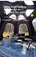 Tente gonflable hexagonale à 360 degrés, grand espace, imperméable, résistante au vent, quatre saisons, portable, pour le camping familial