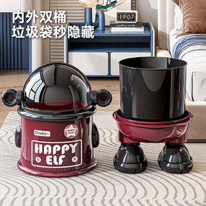 Happy Elf Kitchen Trash Can Double <b>Bin</b> Sliding Lid Thickened Indoor Use - Product Image 2