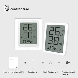 ZenMeasure בלוטות' מד חום-תרמומטר LCD הקלטה של שינויים בטמפרטורה ובלחות פנימית