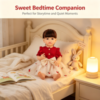 Poupée Reborn de 22 pouces en vinyle intégral avec robe en tulle brodée fraise et grand nœud, jouet pour fille