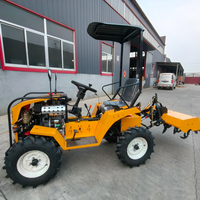 Mini tracteur agricole 18HP 4WD avec moteur Yanmar, couleur jaune, pour ferme et jardin