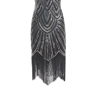 Vestido de los Años 20 sin Mangas con Lentejuelas y Flecos, Disfraz para Actuación de Danza Escénica, Estilo Gran Gatsby, <span class=keywords><strong>Charleston</strong></span>, Flapper, Ropa de Baile Latino - Product Image 4