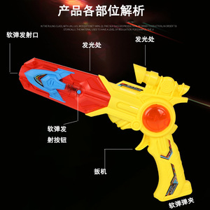 Pistolet catapulte à projection sonore et lumineuse, jouet électrique en plastique pour enfants de 5 à 7 ans, thème science-fiction - Product Image 5