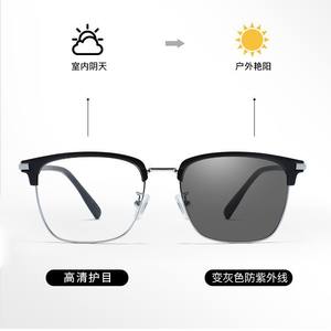 31137 Monture de lunettes demi-cerclée rectangulaire pour homme, en métal, avec verres PC, confortable, style professionnel, pour la vision de près - Product Image 4