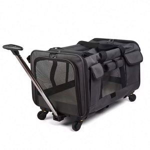 Free Sample Dog <b>Cat</b> <b>Carrier</b> <b>with</b> <b>Wheels</b> for 2 <b>Cats</b> <b>with</b> Telescopic Handle - Product Image 1