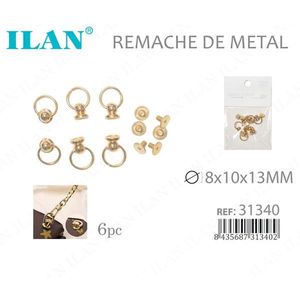 ILAN Rivet en métal 8x10x13mm pour boucle de sangle de sac à main 6 pièces - Product Image 1