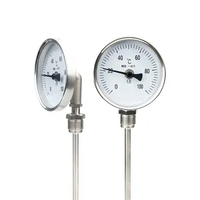 Thermomètre bimétallique industriel IP65, jauge de température RTD, cadran à double échelle, acier inoxydable pour tuyauterie de process HVAC, service OEM