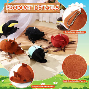 Imitazione coleottero peluche piccola catena di animali di pezza appeso a catena insetti morbidi crostacei ragazzi ragazze animali a tema insetti peluche - Product Image 4