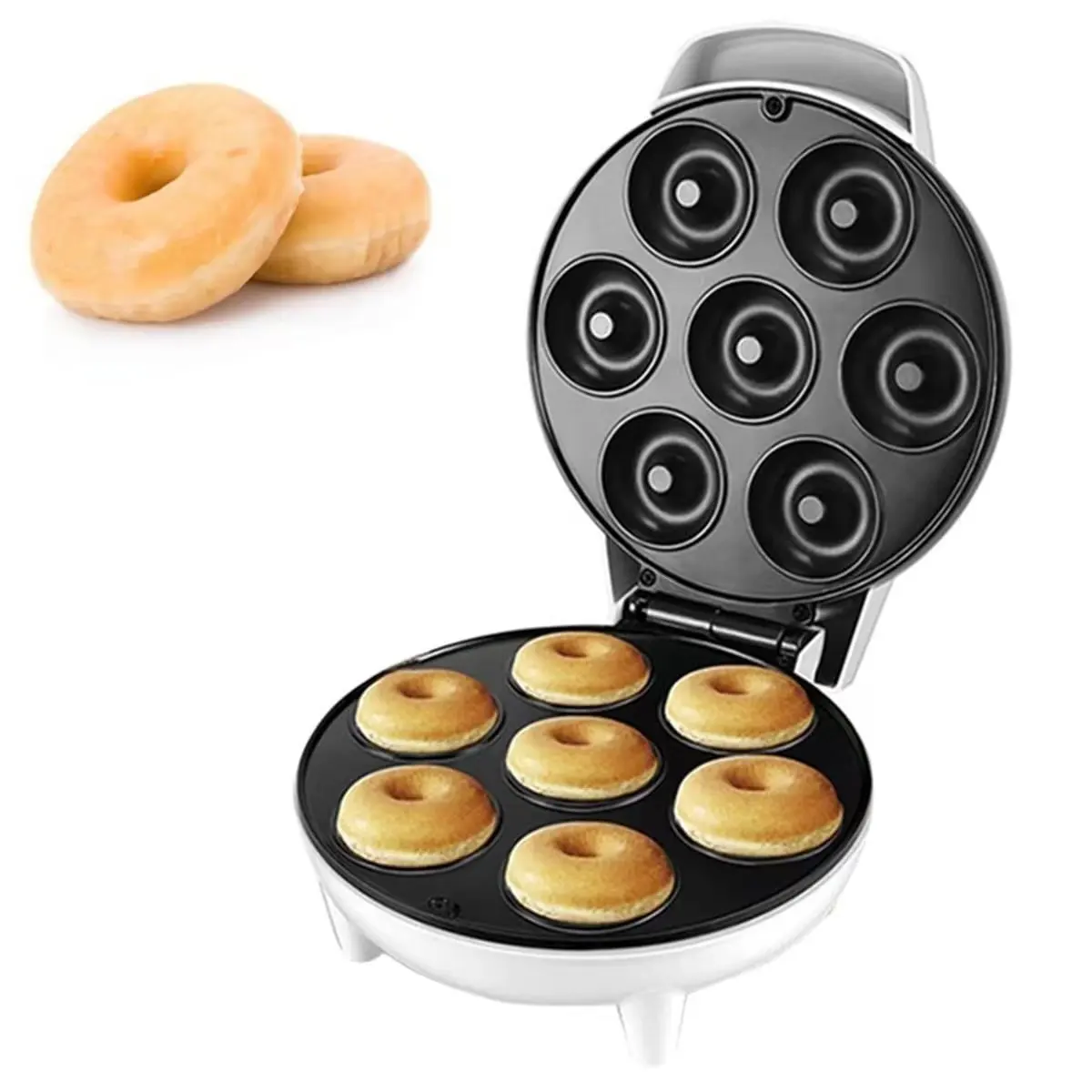 Çocuklar için çocuk dostu kahvaltı kek Pop Waffle makineleri için 7 delik Mini çörek Donut yapma makinesi makinesi