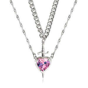 Creative New One-Arrow-Through-Heart Pendant <strong>Necklace</strong> Gold Plated Love <strong>Dagger</strong> Diamond Clavicle Chain Trendy for Valentine's Day - Product Image 5