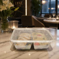 Boîte à lunch ZhiLu moderne, double compartiment, en PP, compatible micro-ondes, sans BPA, étanche, pour préparation de repas, recyclable