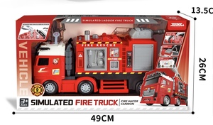 <span class=keywords><strong>Camion</strong></span> <span class=keywords><strong>de</strong></span> pompiers à eau en plastique ABS pour garçons, jouet avec lumières et sons, à inertie, articulations mobiles, véhicule <span class=keywords><strong>de</strong></span> sauvetage - Product Image 2