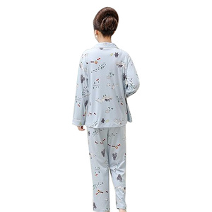 Vente en gros de quantité minimale de commande bas approvisionnement direct pyjamas de salon pour femmes 2 pièces ensemble à manches longues rayé femmes vêtements de nuit boutonné confortable - Product Image 5