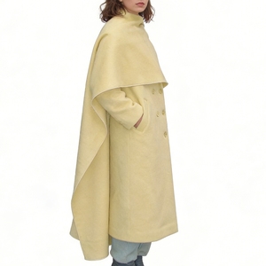 Abrigo con Cuello de Bufanda para Mujer, Estilo Vintage, Manga Larga, Tipo Capa - Product Image 2