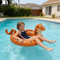 Bouée de natation gonflable en PVC épaissi en forme de tigre, flotteur de piscine durable pour enfants, idéal pour les fêtes aquatiques, la plage estivale et les jeux de baignade ludiques