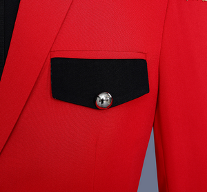 Custom Jacquard Blue Collar Tuxedo el maestro de ceremonias tomar en traje de dos piezas - Product Image 4