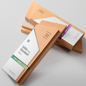 Trophée personnalisé en bois massif et métal, trophée en acrylique, logo, qualité supérieure, écologique, gravé, style <span class=keywords><strong>pyramide</strong></span> - Product Image 3