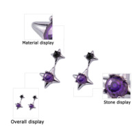 Boucles d'oreilles créoles tendance pour femmes, plaquées platine, en argent 925, bijoux fins avec zircon, cadeau de fiançailles, occasions de mariage et de fête