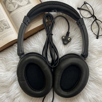 Sampel Gratis Headset 3-pin 3.5mm Dinamis Kelas Bisnis Penerbangan Peredam Kebisingan Aktif ANC IPX-3 Tahan Air Suara Stereo