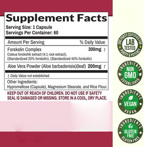 ยาฟอร์สโกลินบริสุทธิ์แคปซูลฟอร์สโกลินสารสกัดจาก <span class=keywords><strong>forskolin</strong></span> - Product Image 2