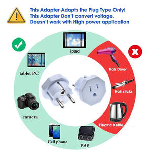 Adaptador de corriente para viaje de Alemania y Francia, adaptador de salida para EE. UU. A Europa, UE, Alemania, Francia, Rusia, Italia, Corea (tipo E/F) - Product Image 6