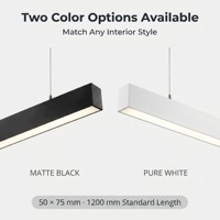 Lampu Gantung LED Linear 2FT 20W yang Dapat Disambungkan, Diffuser Opal, Aluminium 6063, 120lm/W, 5CCT, PF 0.9, Bebas Kedip, CE RoHS, Ra80, IP20 untuk Kantor