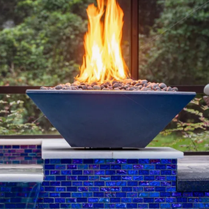 Outdoor Garden Backyard Gas <b>Fire</b> Bowl with Waterfall 3mm Thick Corten Steel <b>Fire</b> <b>Pit</b> for Swimming Pool Patio Natural Rusted - Product Image 2