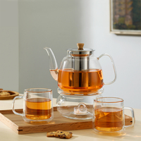 Tasse à thé en verre de haute qualité CnGlass 10oz. Mug en verre à double paroi isolé en borosilicate, ensemble de 4 tasses à café en verre à double paroi