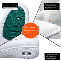 Chaussures d'infirmière blanches pour femmes, coussin d'air épaissi, semelle souple, bottes rembourrées, style de travail, hauteur accrue, automne/hiver